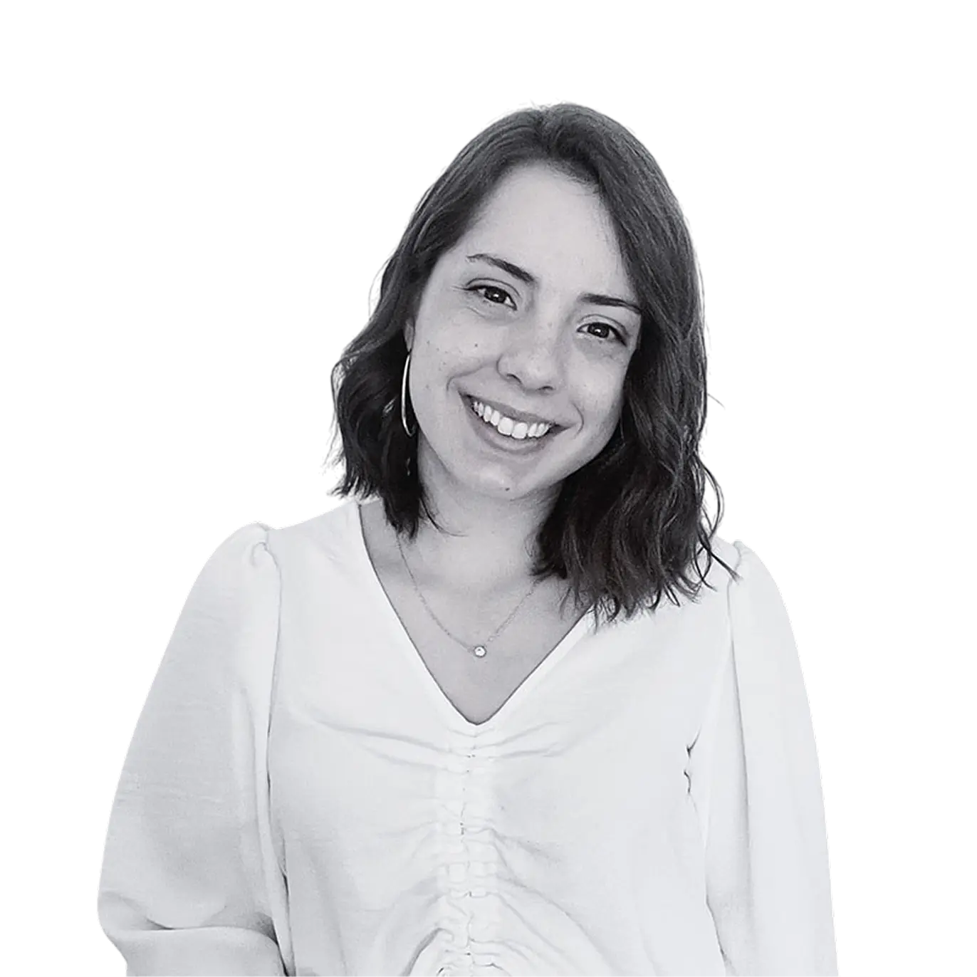 Retrato de Cami en blanco y negro