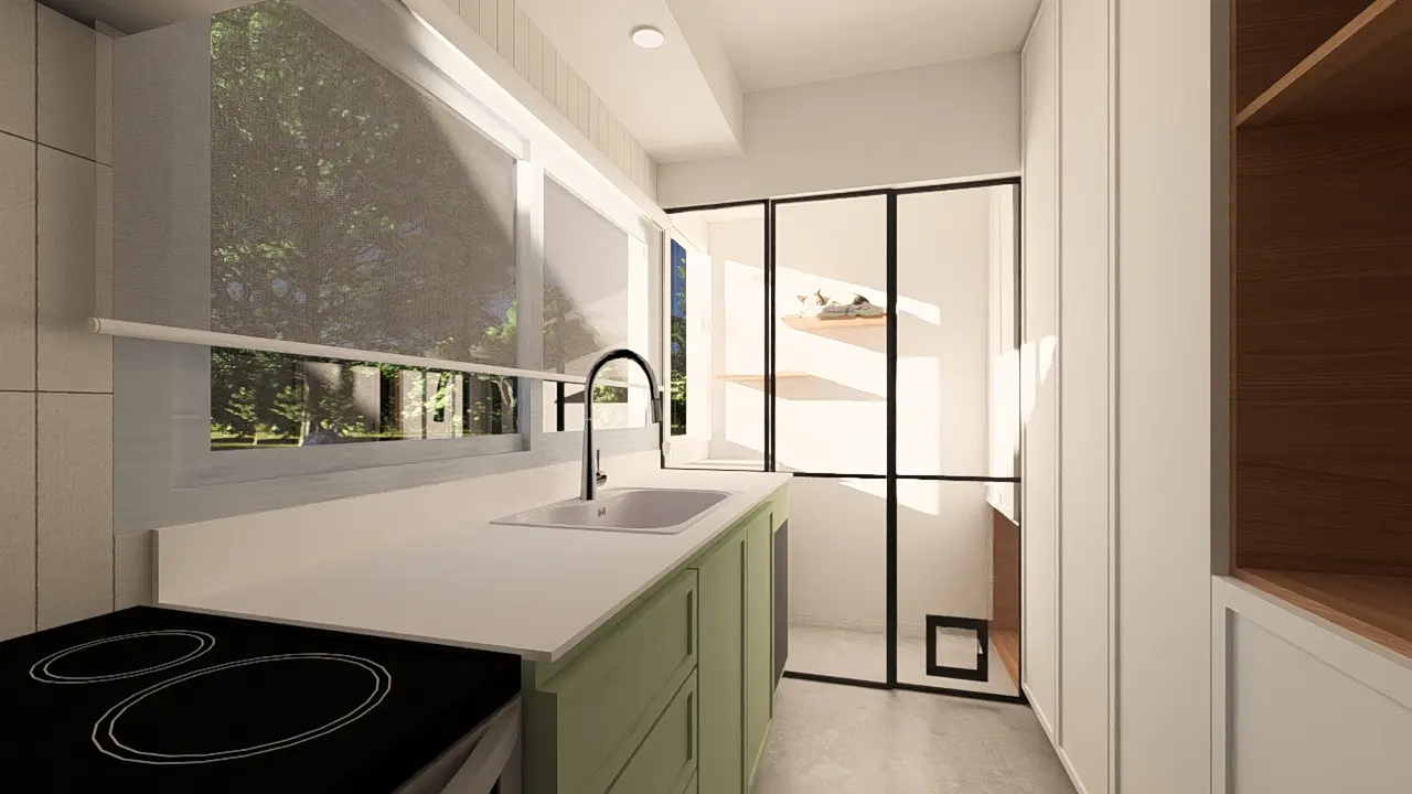 Vista principal del living con diseño moderno