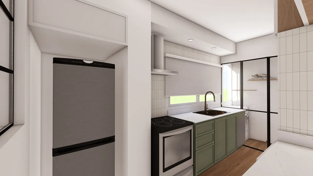 Cocina moderna con isla central