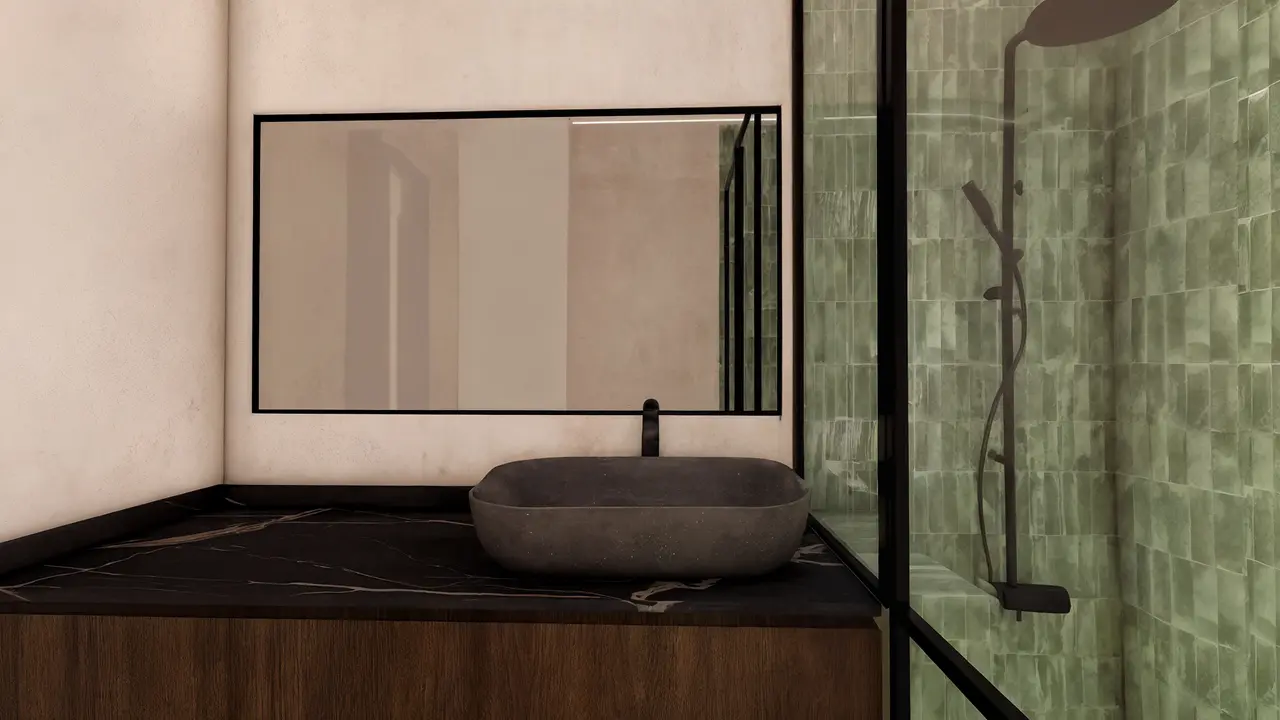 Baño principal con acabados de lujo