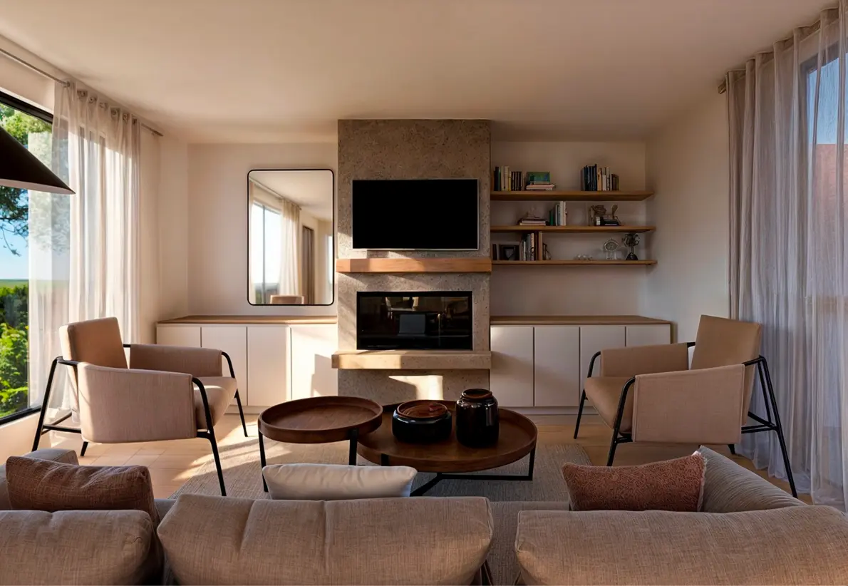 Área de estar con iluminación natural