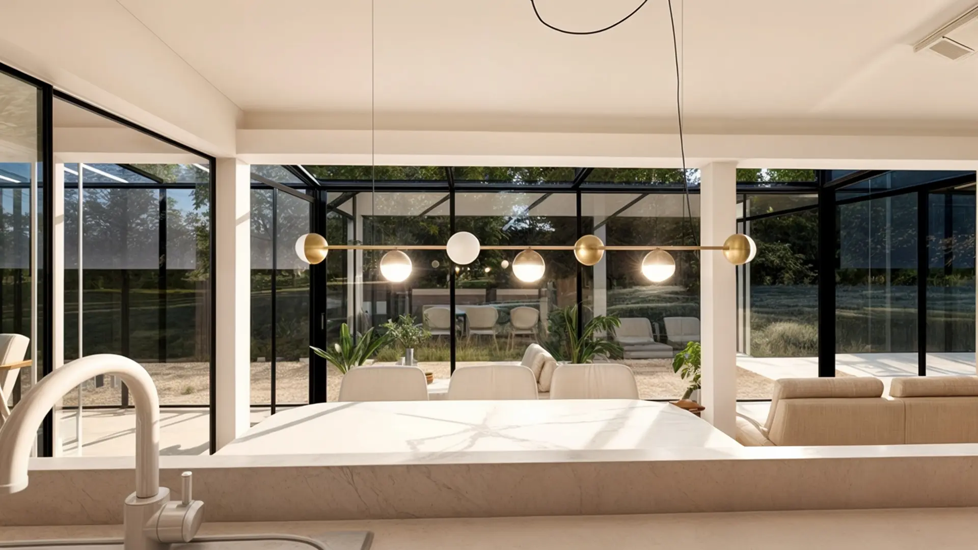 Área de comedor con iluminación natural